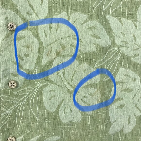 Tommy Bahama Shirt Men's Medium Green Floral Hawaiian Silk Button Down Pocket - Picture 6 of 11